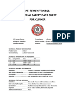 Pt. Semen Tonasa Material Safety Data Sheet For Clinker