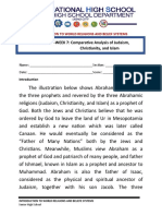 WORKSHEET-WEEK 7: Comparative Analysis of Judaism, Christianity, and Islam