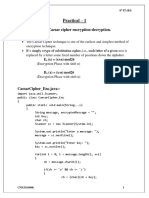 Practical - 1: Aim:-Implement Caesar Cipher Encryption-Decryption. Introduction