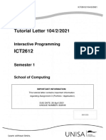 Tutorial Letter 104/2/2021: Interactive Programming