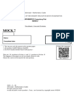 Maths Mock 7, Paper 2 (3007)