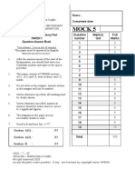 Mock 5: MATHEMATICS Compulsory Part Paper 1 Question-Answer Book