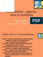 Psychiatric - Mental Health Nursing: Prepared By: Ma. Caryl H. Tady, RN, Man