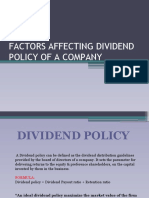 Factors Affecting Dividend Policy of A Company