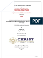 Degree of Bachelor of Business Administration (Finance and International Business) of CHRIST (Deemed To Be University)