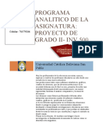 Programa Analitico Proyecto TESIS II2003