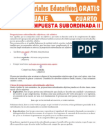 Proposiciones Subordinadas Adjetivas para Cuarto Grado de Secunadria