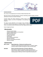 Curriculum Vitae - Mike Pearson: Executive Summary