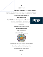 A Study On Balance Sheet Analysis With Reference To Tirumala Cotton and Agro Products PVT LTD