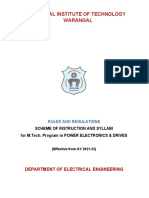 MTEch PED Scheme and Syllabus