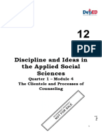 Discipline and Ideas in The Applied Social Sciences: Quarter 1 - Module 4 The Clientele and Processes of Counseling