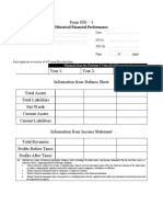 Form FIN - 1: Historical Financial Performance