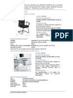 Especificaciones de Mobiliario