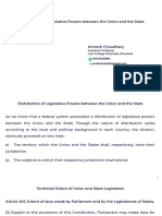 Distribution of Legislative Powers Between The Union and The State