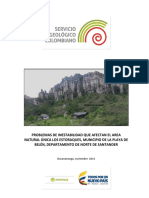Problemas de Inestabilidad Que Afectan El Area Natural Única Los Estoraques, Municipio de La Playa de Belén, Departamento de Norte de Santander