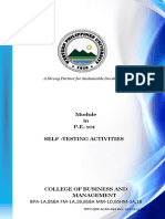 In P.E. 101 Self - Testing Activities: BPA-1A, BSBA FM-1A, 1B, BSBA MM-1D, BSHM-1A, 1B