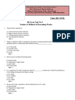 Subject: QSCT Class: Be Civil MCQ On Unit No.5 Tender & Method of Executing Works