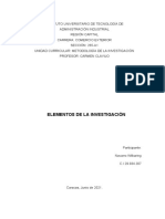 Metodologia de La Investigación Ev 1. Elementos de La Investigación