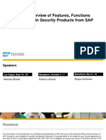 TEC103 - Overview of Features, Functions and Services in Security Products From SAP