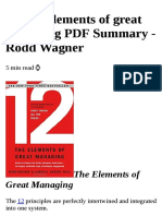 12 The Elements of Great Managing PDF Summary - Rodd Wagner