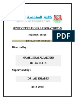 (Unit Operations Laboratory-2) : Name: Siraj Ali Aldeeb ID: 3214118