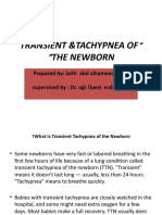 Transient &tachypnea of The Newborn: Prepared By: Laith Abd Alhameed Jabar Supervised By: Dr. Oğr Üyesi Erdal Ünlü