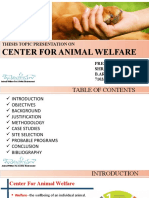 Center For Animal Welfare: Thesis Topic Presentation On