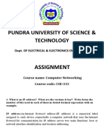 Pundra University of Science & Technology: Assignment