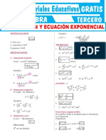 Potenciación y Ecuación Exponencial para Tercer Grado de Secundaria