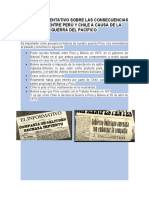 Texto Argumentativo Sobre Las Consecuencias Sociales Entre Perú y Chile A Causa de La Guerra Del Pacífico