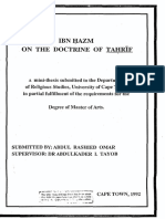 Ibn Hazm On Doctrine of Tahrif