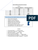 Possessive Pronouns and Adjectives