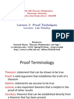 Lecture 2: Proof Techniques: BBM 205 Discrete Mathematics Hacettepe University