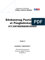 Edukasyong Pantahanan at Pangkabuhayan: Ict/Entrepreneurship