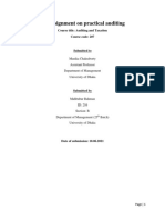 An Assignment On Practical Auditing: Course Title: Auditing and Taxation Course Code: 207