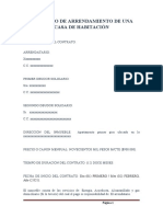 Modelo de Contrato de Arrendamiento de Una Vivienda - Ejemplo