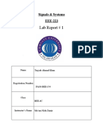 Lab Report # 1: Signals & Systems EEE-223