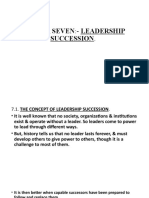 LEADERSHIP SUCCESSION Plan