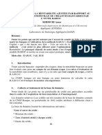 Estimation de La Rentabilite Ajustee Par Rapport Au Risque D'un Portefeuille de Creances Bancaires Par L'outil Raroc