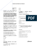 Examen de Matermaticas Periodo I 9°