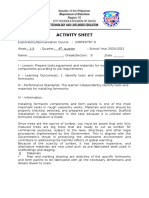 TLE Activity Sheet Carpentry 4th Quarter