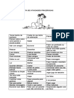 Lista de Atividades Prazerosas