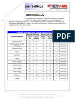 Laser Settings For LMM6000 Materials