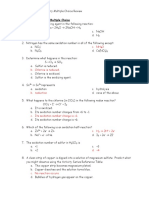 Redox and Electrochem Review Multiple Choice Eboard Answers