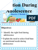 Adolescence: Nutrition During