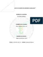 El Calculo Vectorial A Un Analisis de Velocidad y Aceleracion