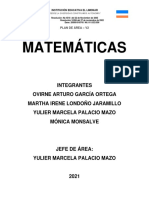 Plan de Área Matemáticas 2021