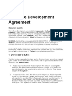 Software Development Agreement: 1. Developer's Duties