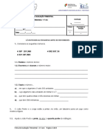 Ficha Trimestral Mat - 4.ºano - 3.º Período - 2021