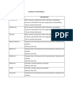 Wall and External Finishes Schedule.